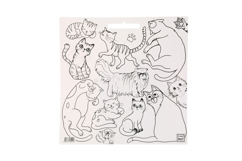 Planșă Reutilizabilă de Colorat cu Pisici – 40 x 40 cm – Joacă Creativă și Iubire Felină! [2]
