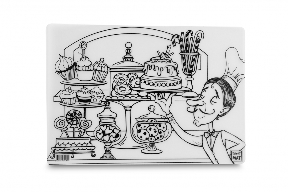 Planșă reutilizabilă de colorat Funny Mat, model Patiserie ,48x33.5 cm [2]