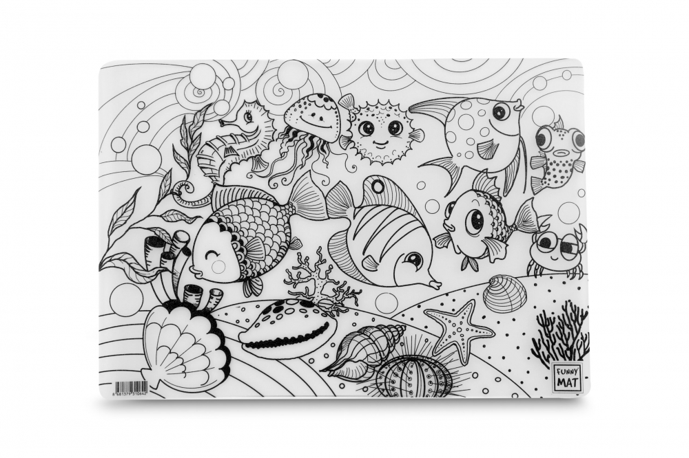 Planșă reutilizabilă de colorat Funny Mat, model Pestisori ,48x33.5 cm [2]