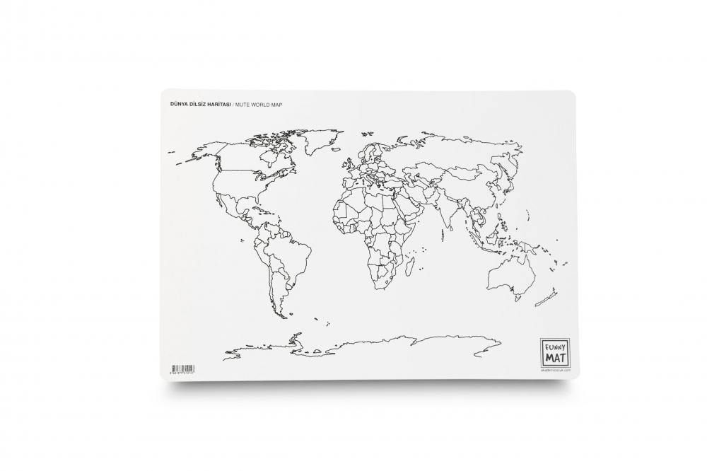 Planșă Reutilizabilă de Colorat – Harta Mută a Lumii – 48 × 33,5 cm – Educație Geografică prin Culoare [3]