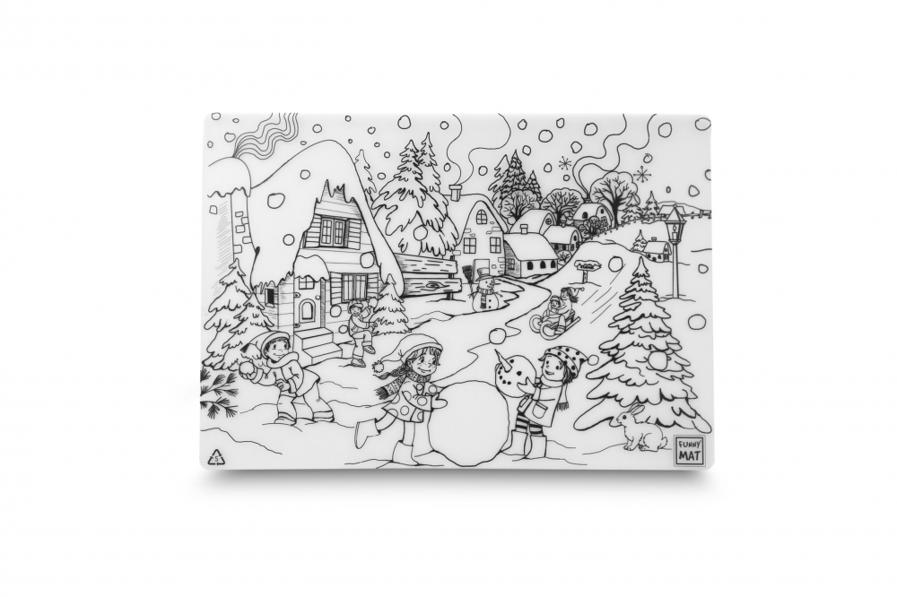 Planșă Reutilizabilă de Colorat – Iarna – 48 × 33,5 cm – Bucuria Zăpezii în Culori! [2]