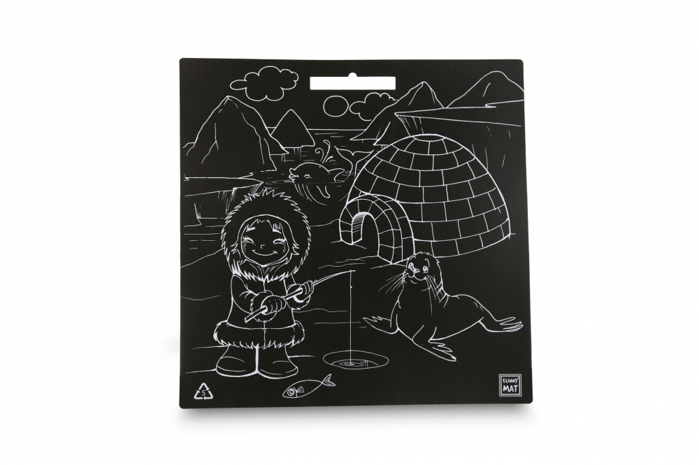 Planșă Reutilizabilă de Colorat – Neagră: Polul Nord – 40 × 40 cm – Aventura Arctică în Culori Strălucitoare [2]