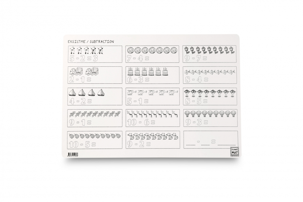 Planșă Reutilizabilă de Colorat – Scăderi – 48 × 33,5 cm – Matematică Prin Joacă și Culoare! [2]