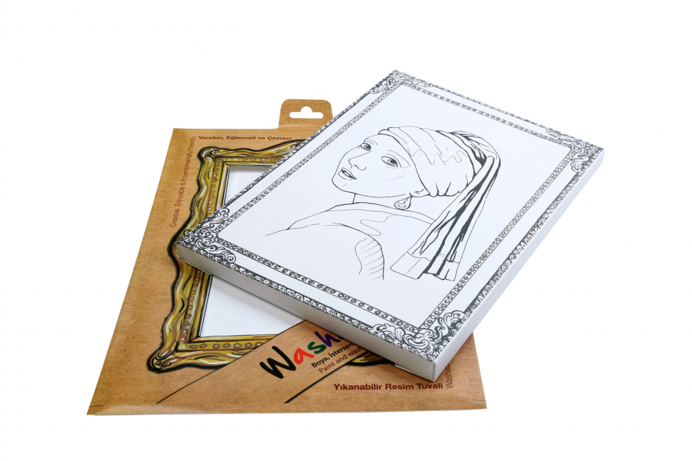 Planșă Reutilizabilă de Colorat – Washable Art – Johannes Vermeer: „Fata cu cercel de perlă” – 25 × 35 cm [7]