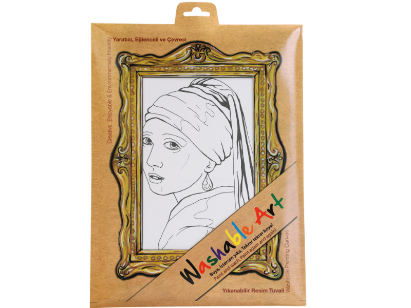 Planșă Reutilizabilă de Colorat – Washable Art – Johannes Vermeer: „Fata cu cercel de perlă” – 25 × 35 cm [9]
