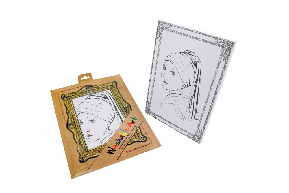Planșă Reutilizabilă de Colorat – Washable Art – Johannes Vermeer: „Fata cu cercel de perlă” – 25 × 35 cm [6]