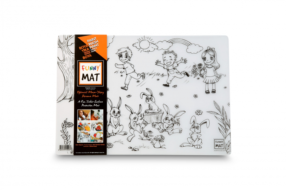 Plansa reutilizabila Funny Mat pentru colorat model Iepurasi, 48x33.5 cm [3]