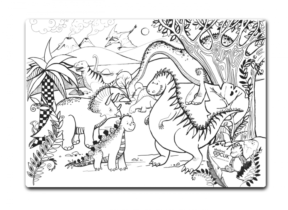 Plansa reutilizabila Funny Mat pentru colorat, model Jurassic World, 48x33.5 cm [3]