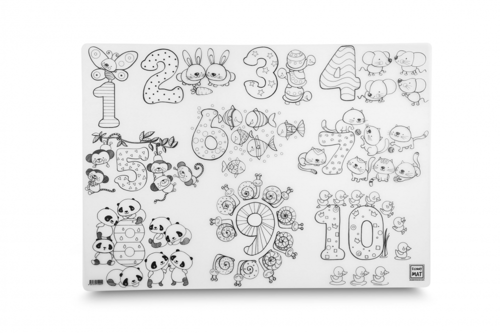 Plansa reutilizabila Funny Mat pentru colorat model Numere,68x48 cm