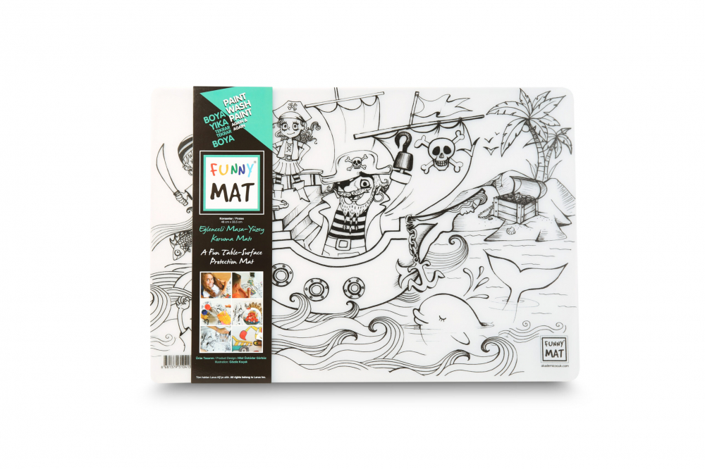 Plansa reutilizabila Funny Mat pentru colorat model Pirati, 48x33.5 cm [3]