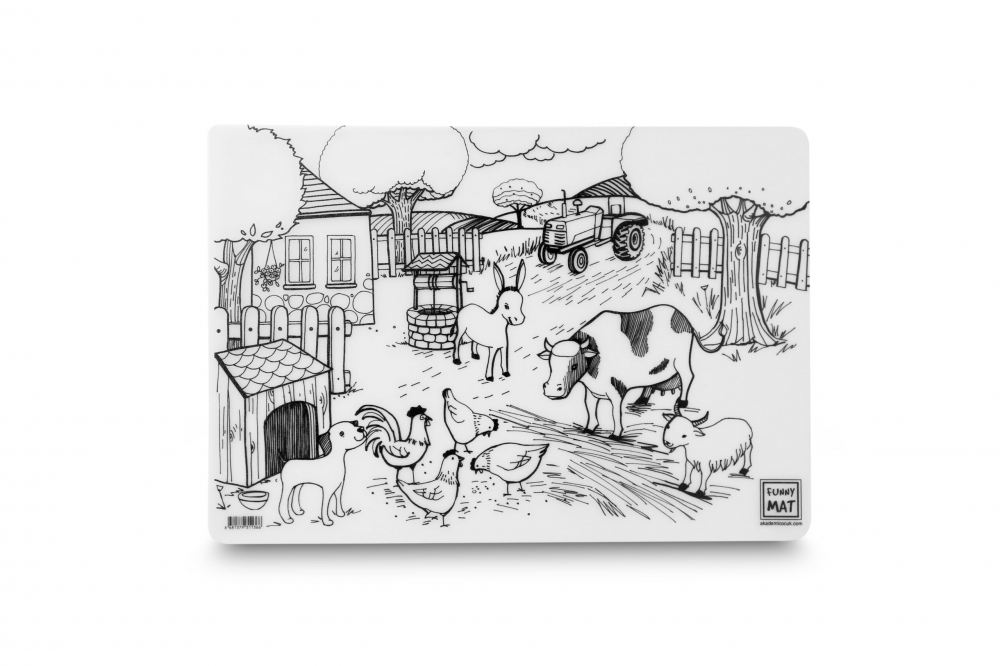 Plansa reutilizabila Funny Mat pentru colorat model Viata la ferma, 48x33.5 cm [2]