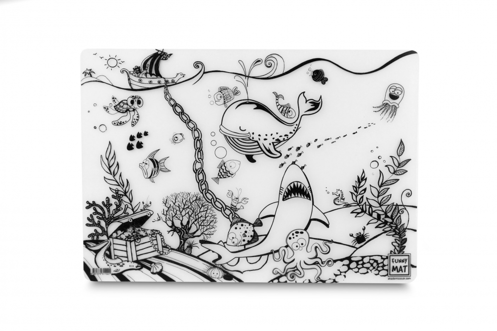Plansa reutilizabila pentru colorat model Viata la ferma si subacvatica, 48x33.5 cm [2]