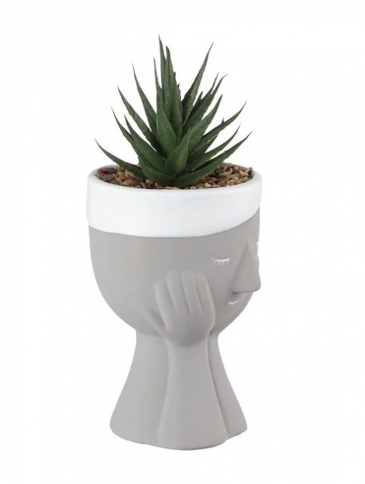 Planta decorativa artificiala in ghiveci ceramic [2]