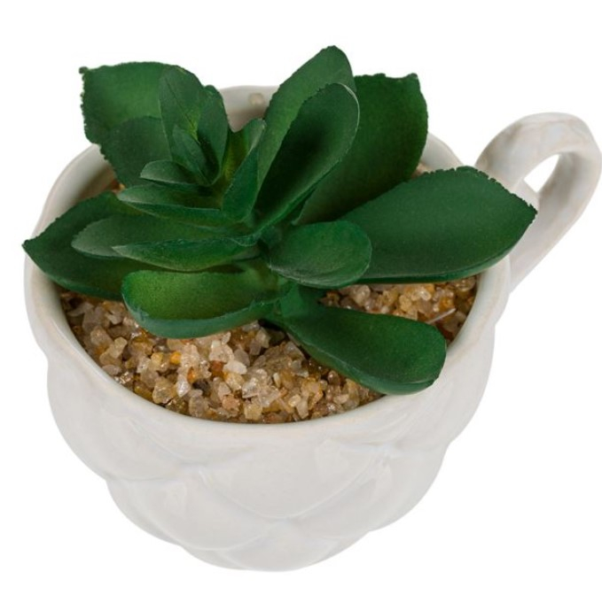 Planta decorativa artificiala in ghiveci ceramic tip cana [2]