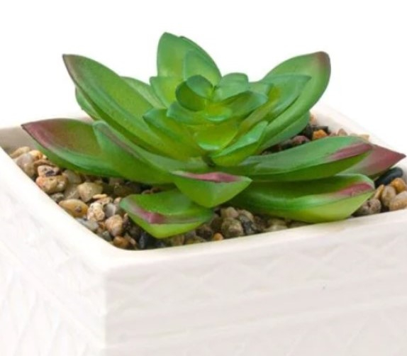 Planta decorativa artificiala in ghiveci decorat cu pietricele [5]