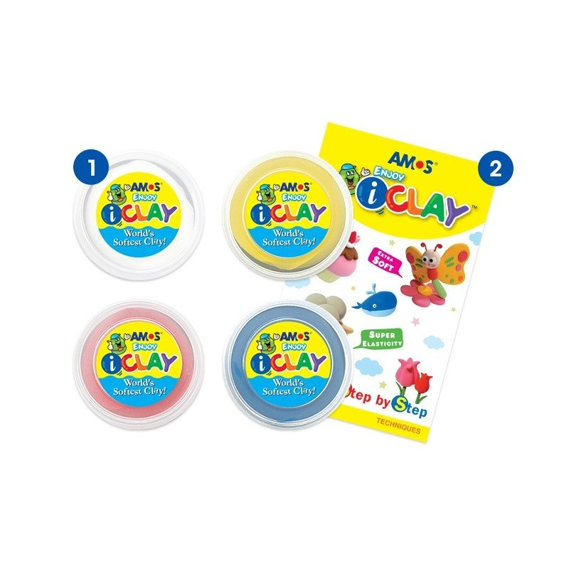 Plastilina iClay-set  Enjoy 4 culori ,4x18 grame [2]