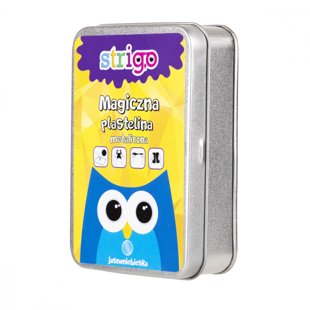 Plastilina magica Strigo in cutie metalica, Albastru deschis [9]