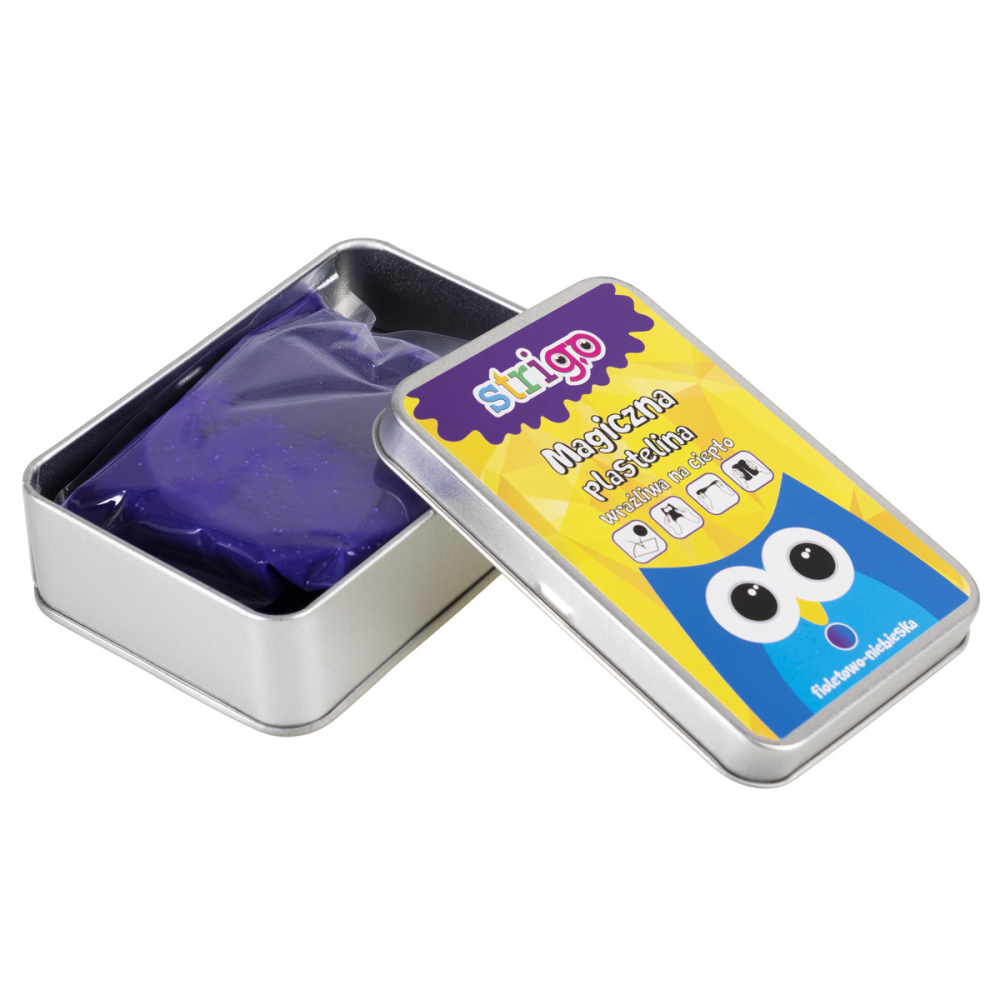 Plastilina magica Strigo in cutie metalica, Violet-Albastru [5]