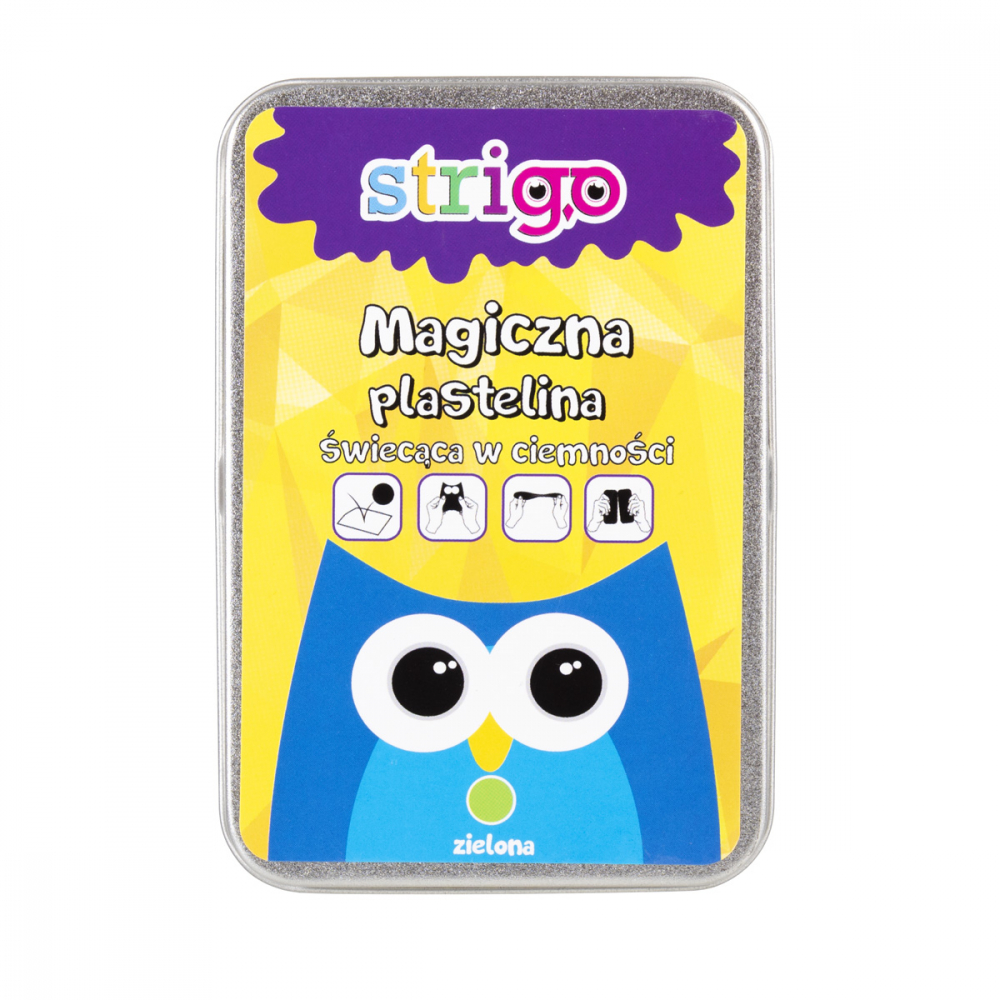 Plastilina magica Strigo in cutie metalica, verde fosforescent [2]