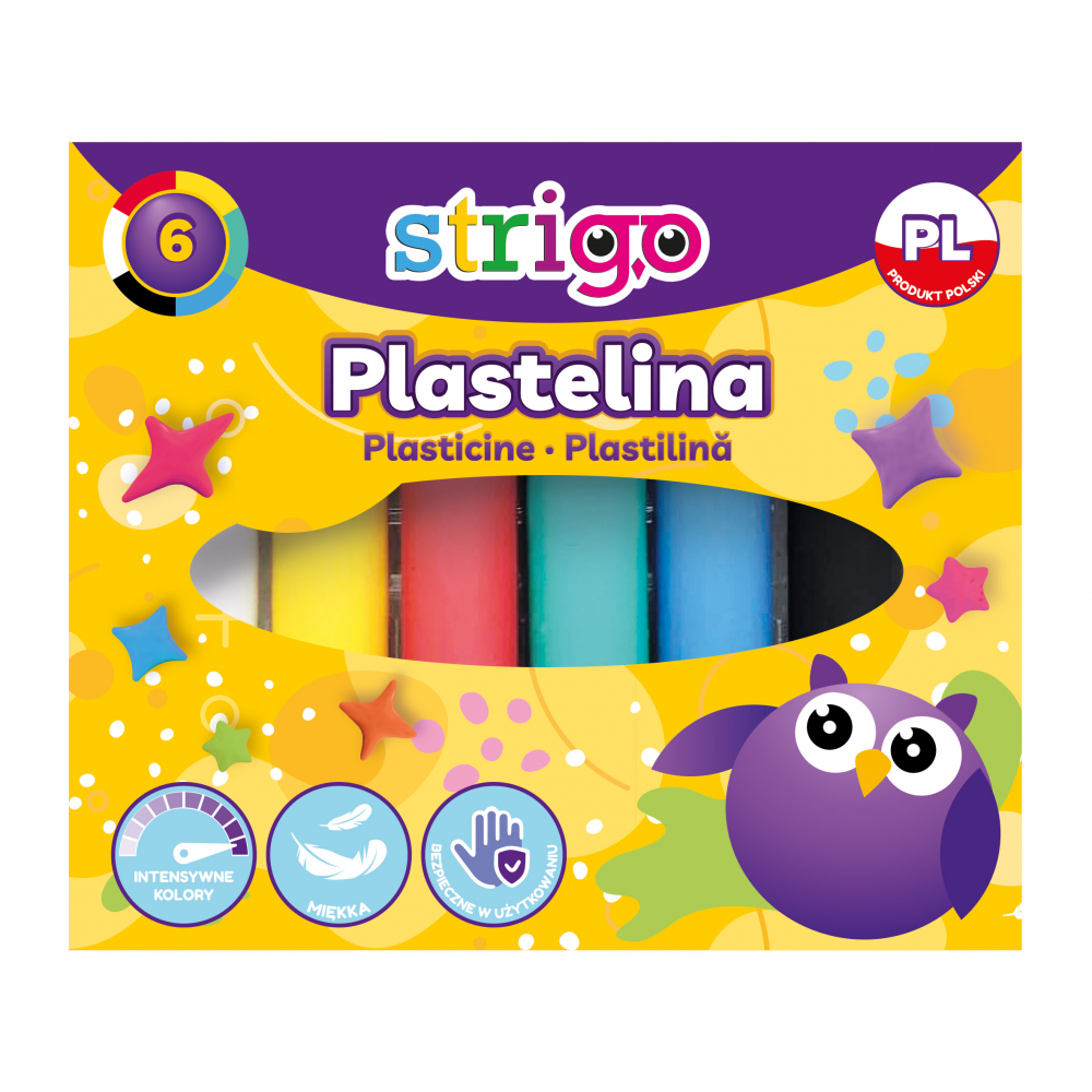 Plastilina Strigo ,   Set 6 culori vibrante