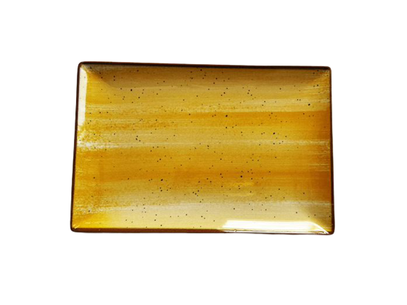 Platou dreptunghiular pentru servire , Ceramica,Galben, 25x15 cm