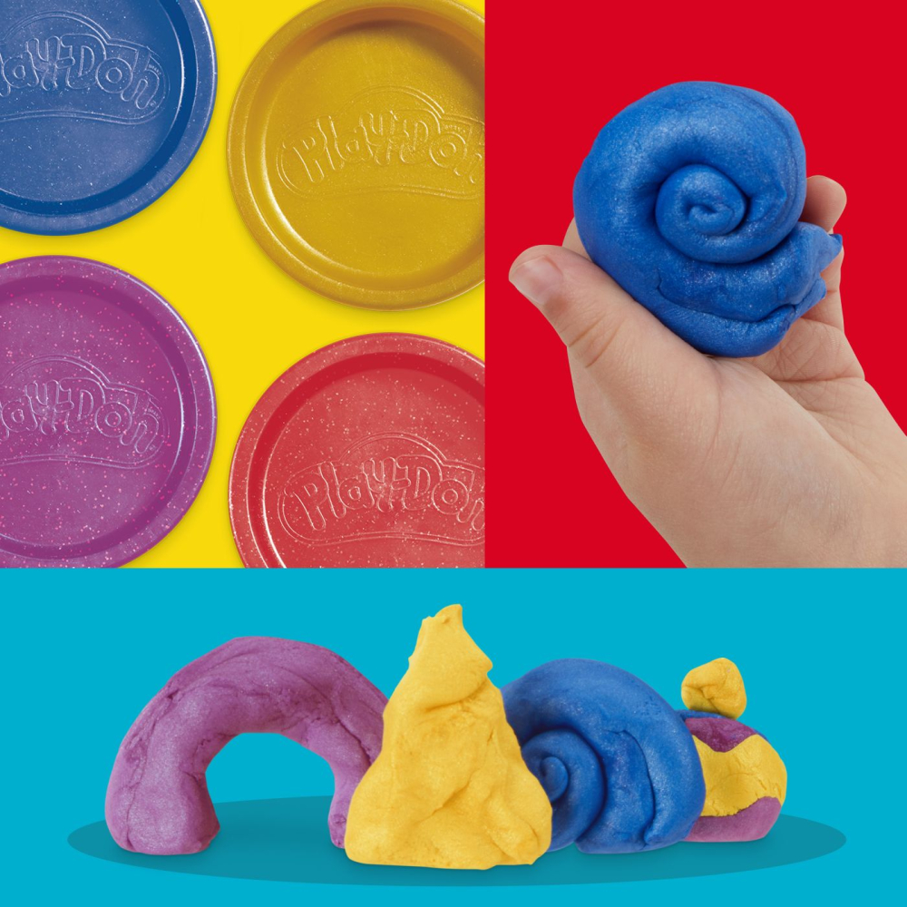 PLAY DOH SET 4 CUTII PLASTILINA CULORI METALICE STRALUCITOARE [5]