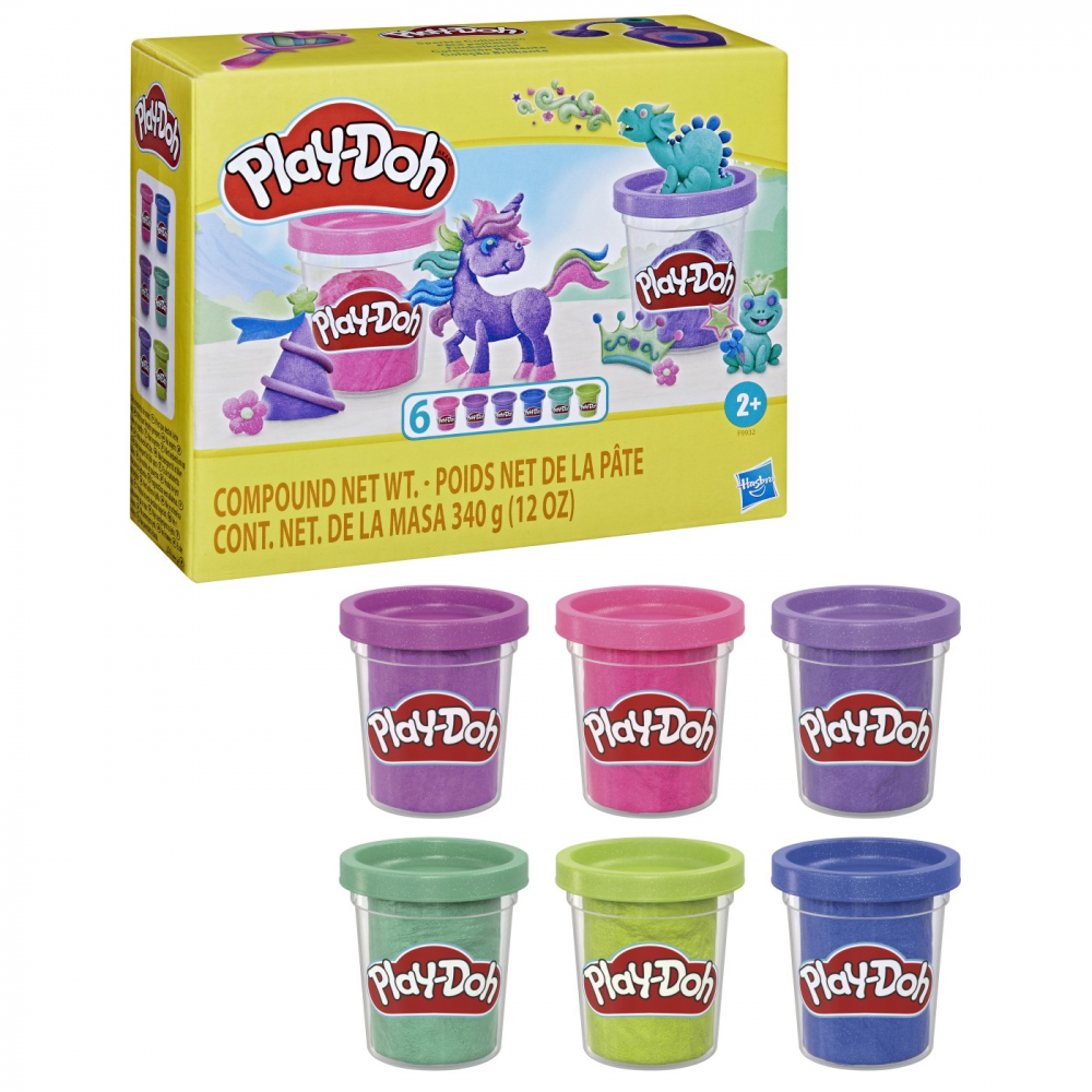 Play-Doh Set 6 Cutii Pasta Modelatoare Cu Sclipici [3]