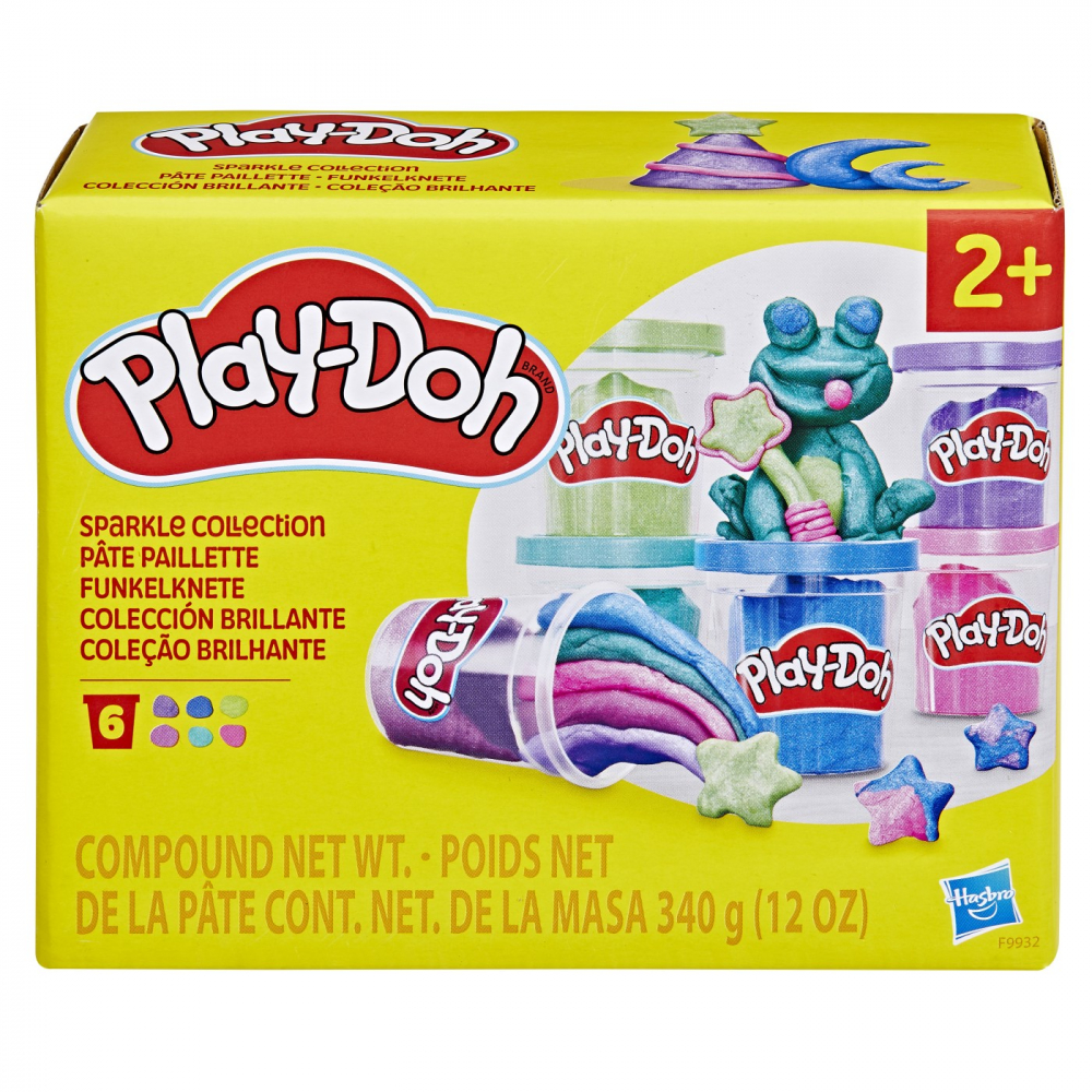 Play-Doh Set 6 Cutii Pasta Modelatoare Cu Sclipici [1]
