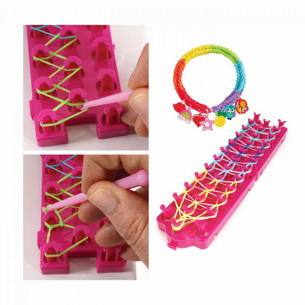 PLEXI FLEXI GHERGHEF PENTRU IMPLETIT CU 800 ELASTICE DIN CAUCIUC SI 15 ACCESORII [4]