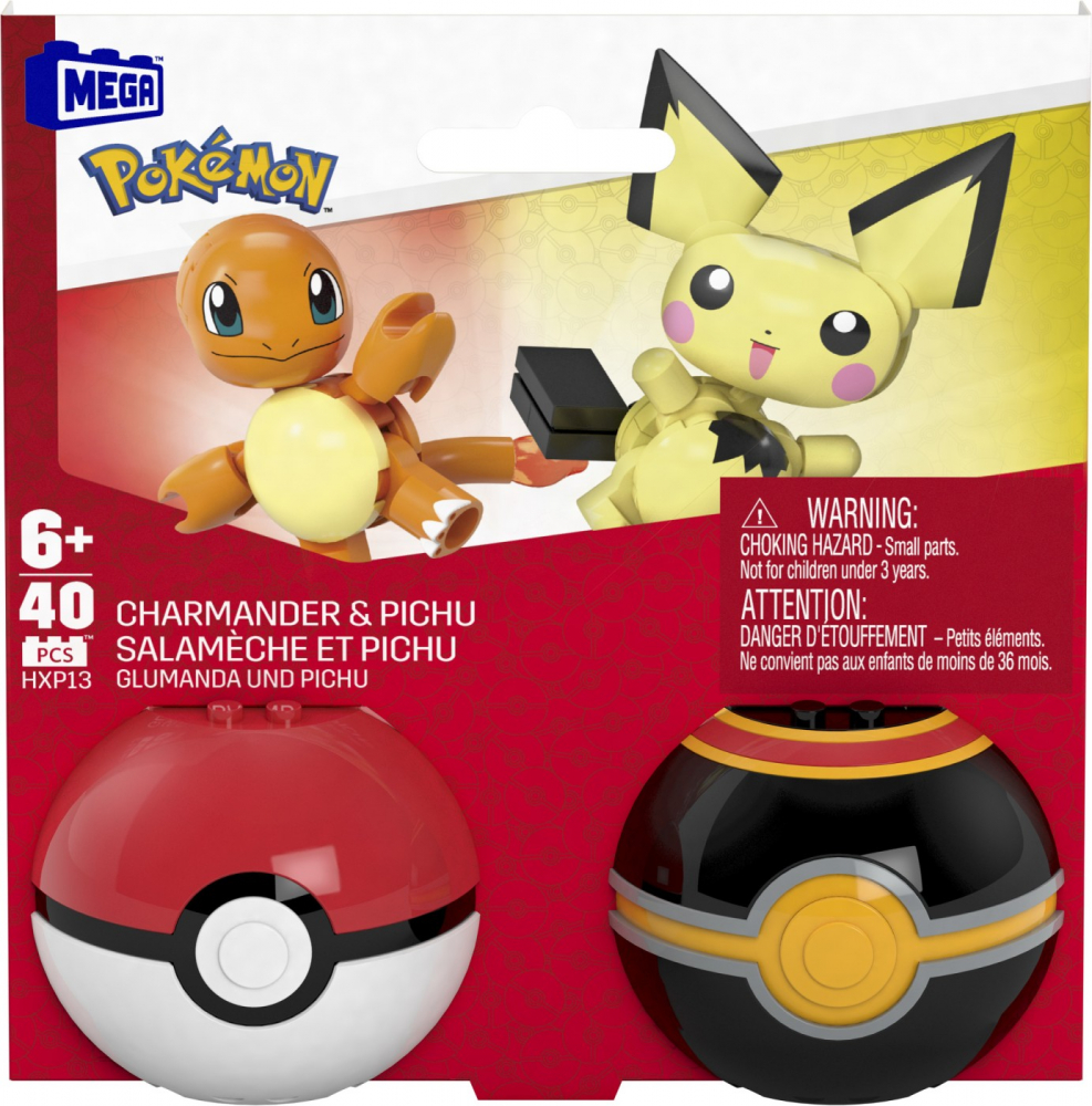 POKEMON MEGA SET DOUA BILE CHARMANDER SI PICHU 40 PIESE [1]