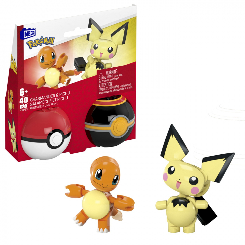 POKEMON MEGA SET DOUA BILE CHARMANDER SI PICHU 40 PIESE [6]