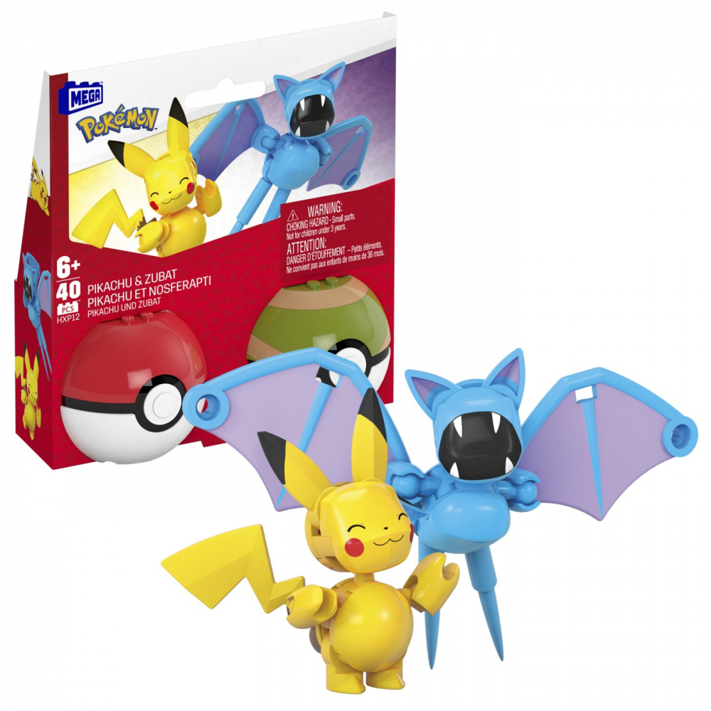 POKEMON MEGA SET DOUA BILE PIKACHU SI ZUBAT 40 PIESE [6]