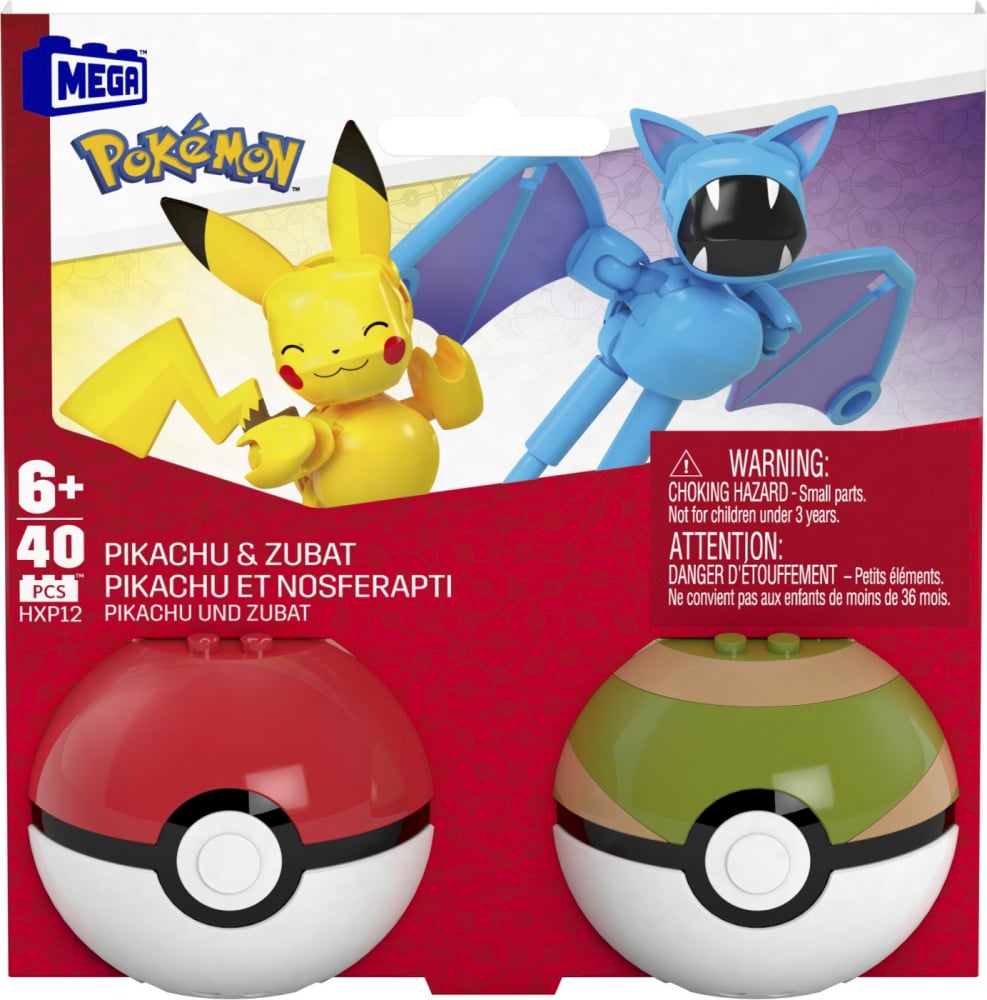 POKEMON MEGA SET DOUA BILE PIKACHU SI ZUBAT 40 PIESE [1]