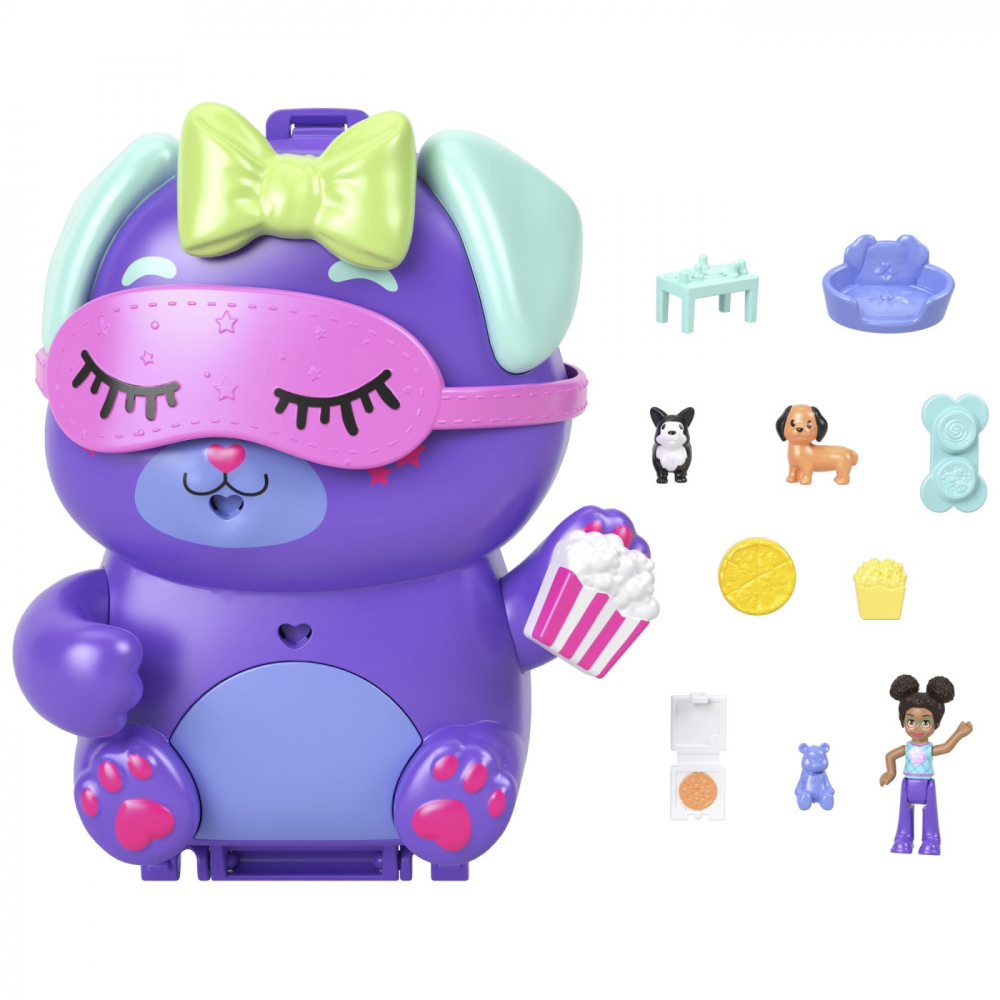 POLLY POCKET SET GENTUTA ANIMALUT CATELUS IN PIJAMA CU ACCESORII [3]