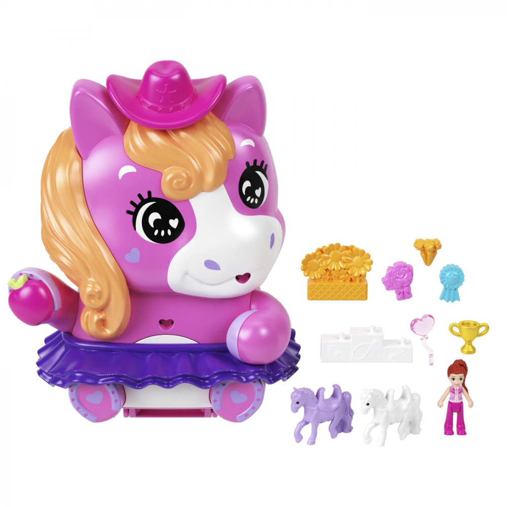 POLLY POCKET SET GENTUTA ANIMALUT PONEI LA RODEO CU ACCESORII [5]