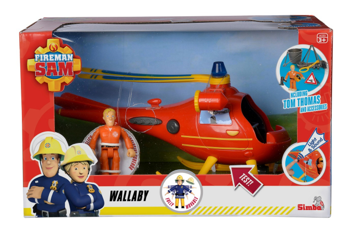 Pompierul Sam Elicopterul Wallaby cu Figurina Tom Thomas