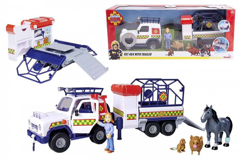 POMPIERUL SAM VEHICUL SALVARE ANIMALE CU FIGURINE SI REMORCA [7]