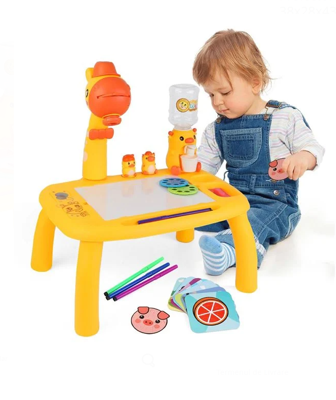 Proiector masa de desen pentru copii Girafa, cu accesorii, 38x28x43 cm [2]