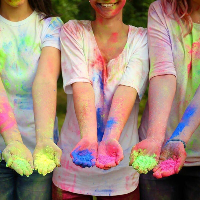 Pudra neon uv Holi din ingrediente naturale, albastru uv, 100 grame [3]
