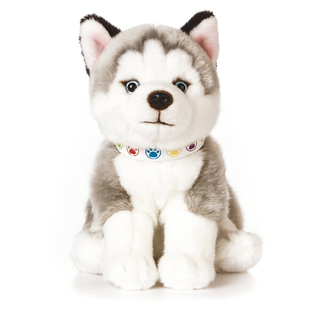 Pui de catelus Husky Gigant de plus 24 cm ,   Living Nature