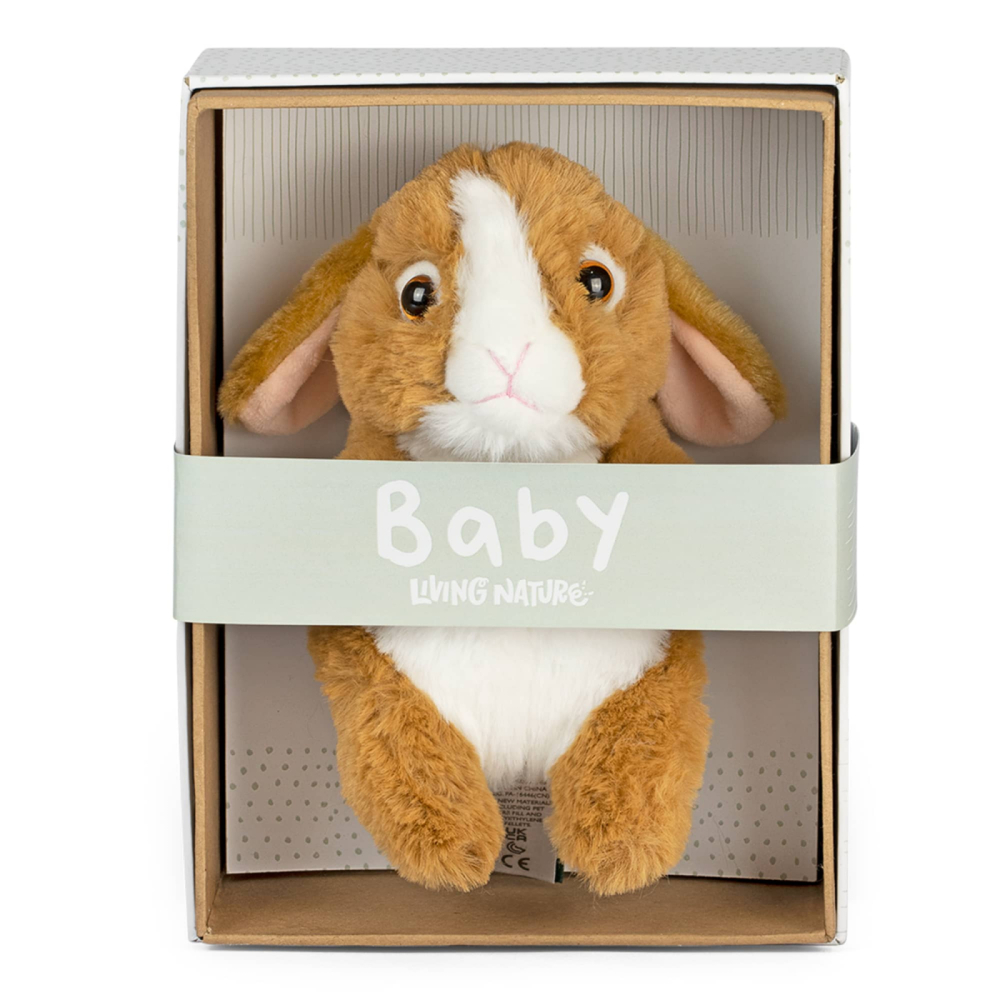 Pui de Iepuraș Brun de pluș 17 cm în cutie – Living Nature [2]