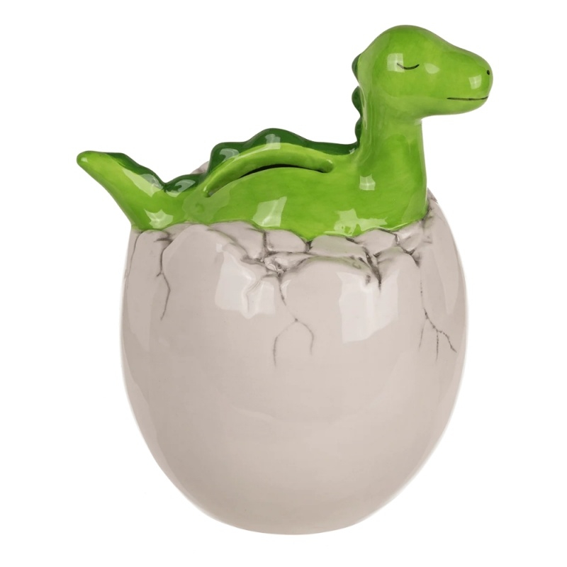 Pusculita din ceramica cu cheie, model Dinozaur iesind din ou, 15x11 cm [2]