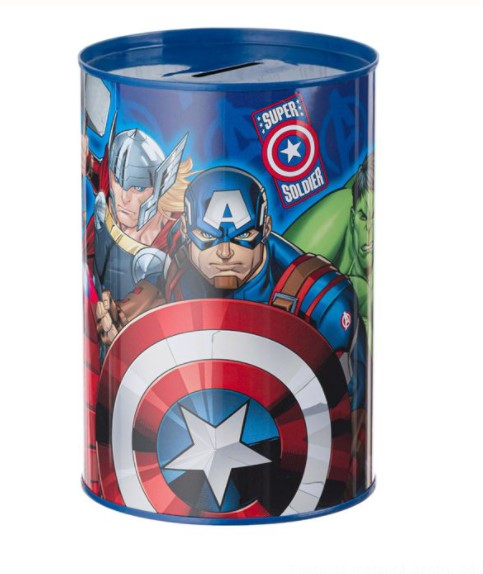 Pusculita metalica, Imprimeu Avengers, Multicolor, 10x15 cm