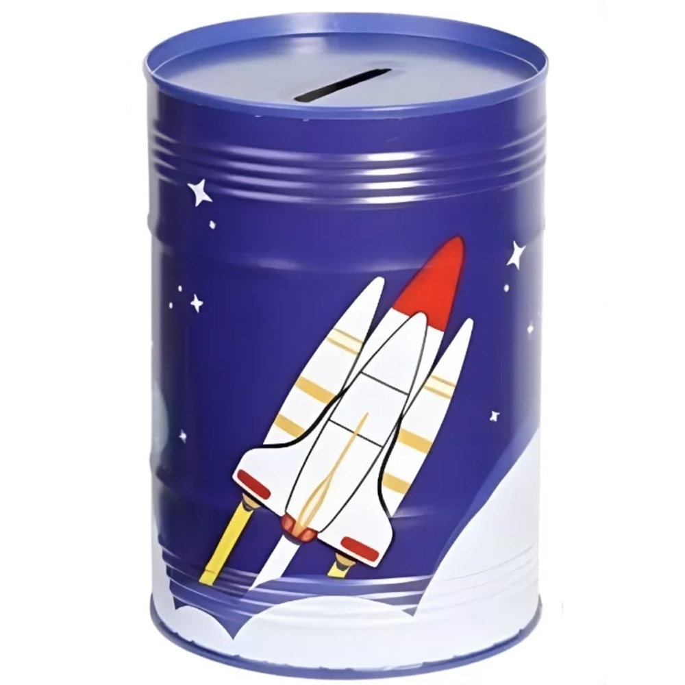 Pusculita metalica pentru monede, imprimeu Spatiu cosmic,4 modele, 8x12 cm [3]