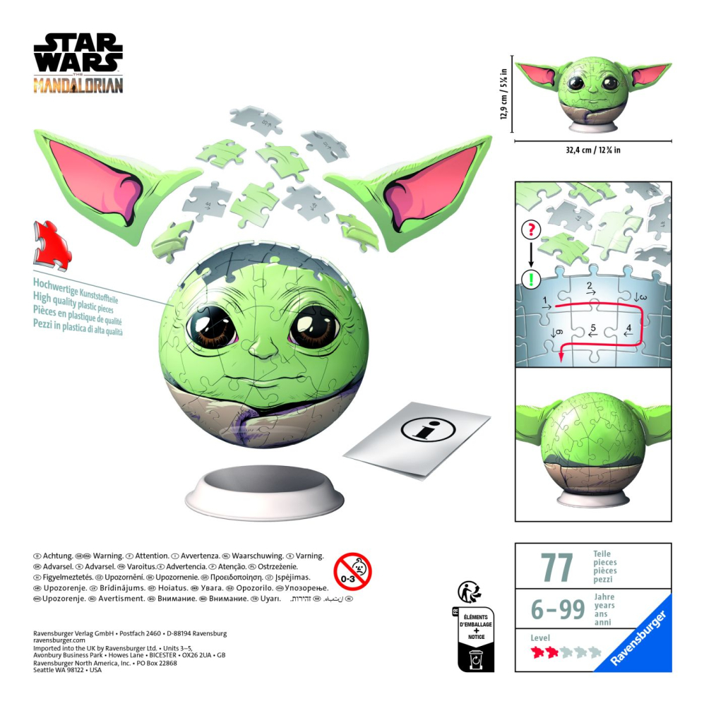 PUZZLE 3D GLOB STAR WARS THE MANDALORIAN GROGU CU URECHI [6]