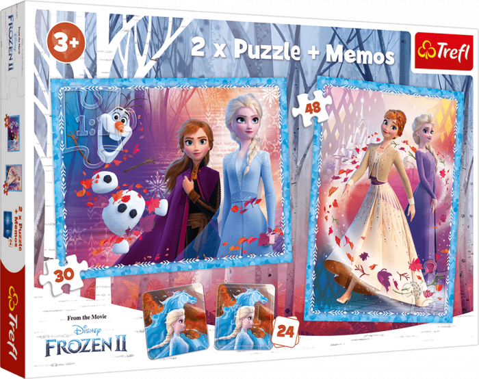 Puzzle carton 30,48 piese +memos Frozen,+3 ani