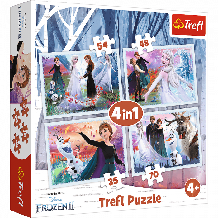 Puzzle carton 4 in 1 padurea magica frozen ii,+4 ani