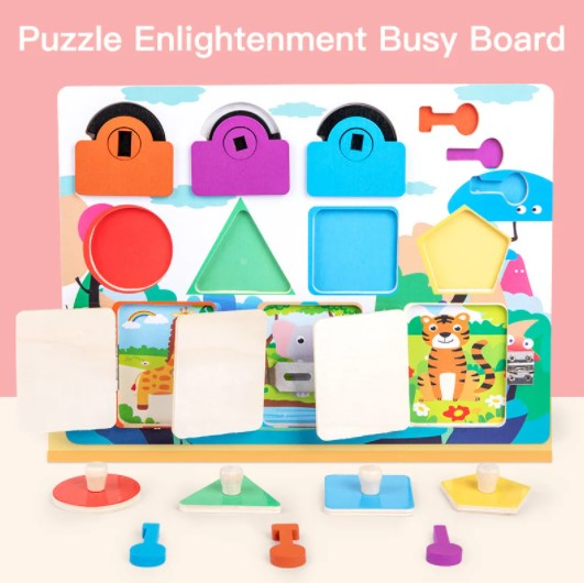 Puzzle de indemanare cu incuietori si forme geometrice [3]
