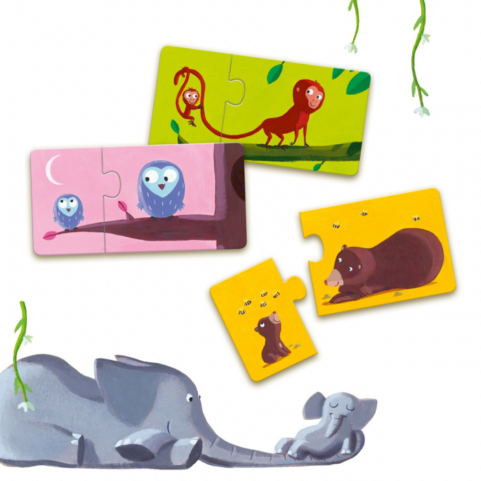 Puzzle Duo Djeco Mama și Puiul - Legături Familiale [2]