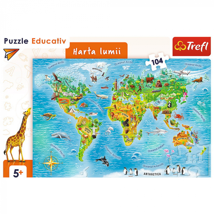Puzzle Educațional Harta Lumii, 104 Piese  [3]